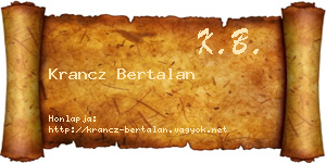 Krancz Bertalan névjegykártya